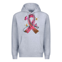 Heather Grey Cancer Ribbon Stethoscope Daisy Butterfly Premium Hoodie - Artiststas