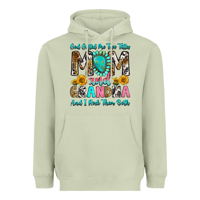 God Gifted Me Two Titles Mom And Grandma And I Roc Heavyweight Hoodie by RanaPortraitStore | Teevron