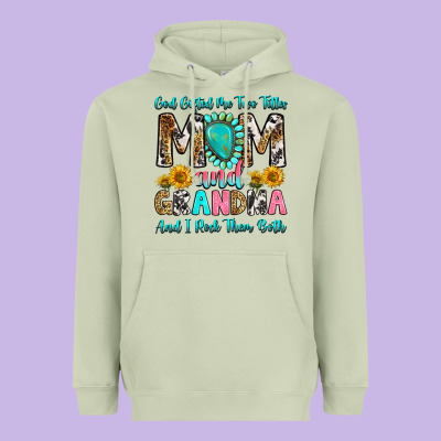 Heavyweight Hoodie god gifted me two titles mom and grandma and i roc