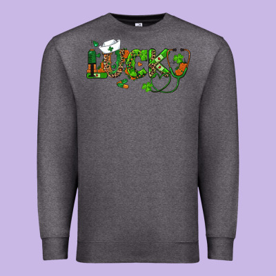 St Patricks Day Lucky Nurse Premium Sweatshirt Designed By Ranaportraitstore