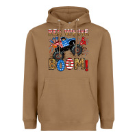 Toasted Coconut red white boom monster truck Heavyweight Hoodie - RanaPortraitStore