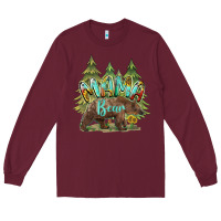 Burgundy mama bear trees Long Sleeve Tee - BarkalooDesign