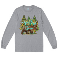 Heather Grey mama bear trees Long Sleeve Tee - BarkalooDesign