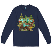 Navy mama bear trees Long Sleeve Tee - BarkalooDesign