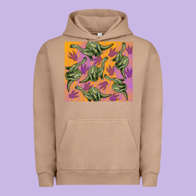 Dinosaur Brontosaurus Urban Hoodie Designed By Artiststas