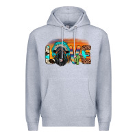 Heather Grey love black angus indian headdress Premium Hoodie - JahusDesignShop