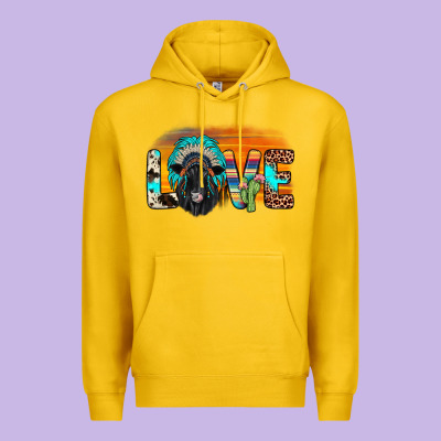 Love Black Angus Indian Headdress Premium Hoodie Designed By Jahusdesignshop