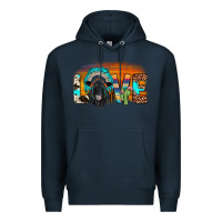 Navy love black angus indian headdress Premium Hoodie - JahusDesignShop