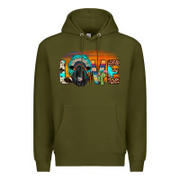 Army Green love black angus indian headdress Premium Hoodie - JahusDesignShop