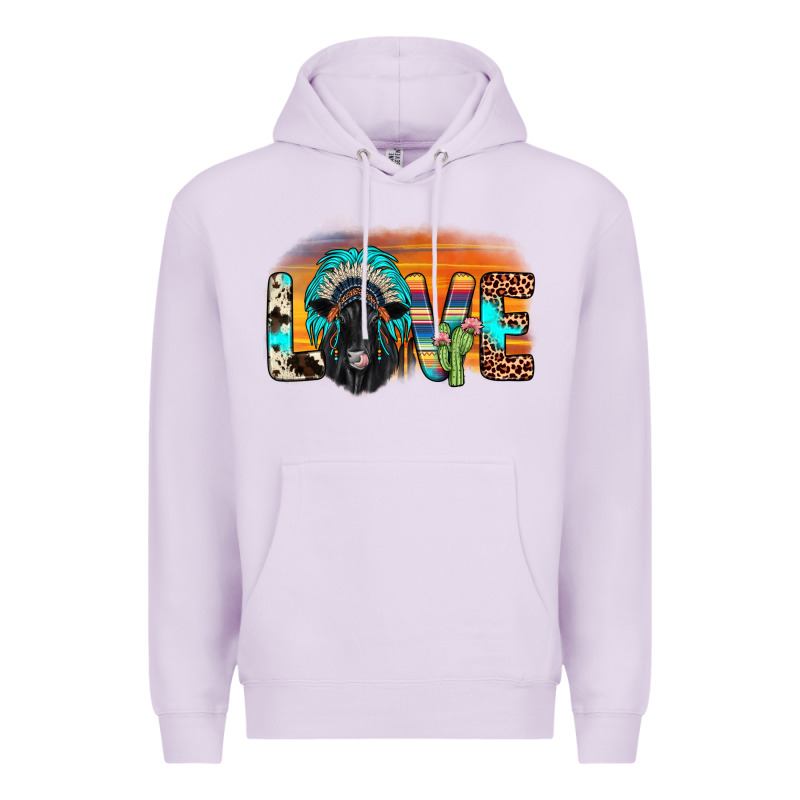 Love Black Angus Indian Headdress Premium Hoodie by JahusDesignShop | Teevron