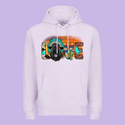 Love Black Angus Indian Headdress Premium Hoodie Designed By Jahusdesignshop