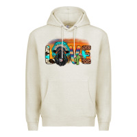Oatmeal Heather love black angus indian headdress Premium Hoodie - JahusDesignShop