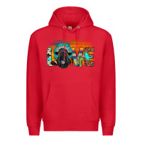 Red love black angus indian headdress Premium Hoodie - JahusDesignShop
