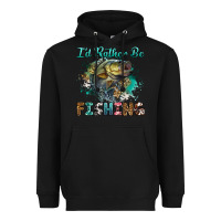 Black i'd rather be fishing Heavyweight Hoodie - RanaPortraitStore