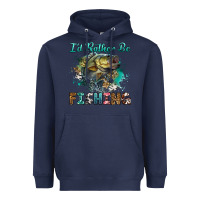 Navy i'd rather be fishing Heavyweight Hoodie - RanaPortraitStore