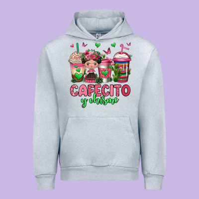 Cafecito Y Chisme Coffee Cups Urban Hoodie Designed By Jasminsmagicworld