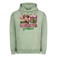 Pigment Oil Green cafecito y chisme coffee cups Urban Hoodie - Jasminsmagicworld