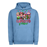 Pigment Pebble Blue cafecito y chisme coffee cups Urban Hoodie - Jasminsmagicworld