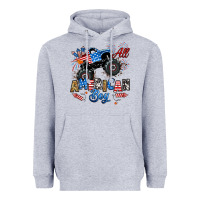 Heather Grey fourth of july monster truck all american boy Heavyweight Hoodie - RanaPortraitStore
