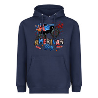 Navy fourth of july monster truck all american boy Heavyweight Hoodie - RanaPortraitStore