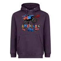 Plum fourth of july monster truck all american boy Heavyweight Hoodie - RanaPortraitStore