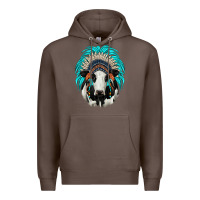 Coffee holstein indian headdress Premium Hoodie - JahusDesignShop