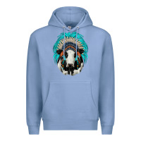 Colony Blue holstein indian headdress Premium Hoodie - JahusDesignShop
