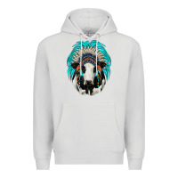 Dove Grey holstein indian headdress Premium Hoodie - JahusDesignShop