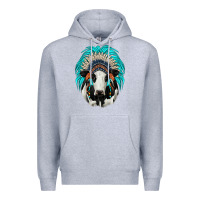 Heather Grey holstein indian headdress Premium Hoodie - JahusDesignShop