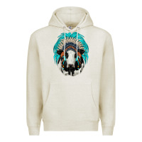 Oatmeal Heather holstein indian headdress Premium Hoodie - JahusDesignShop