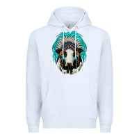 White holstein indian headdress Premium Hoodie - JahusDesignShop