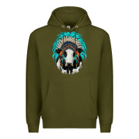 Army Green holstein indian headdress Premium Hoodie - JahusDesignShop