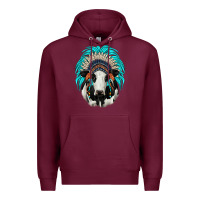 Burgundy holstein indian headdress Premium Hoodie - JahusDesignShop