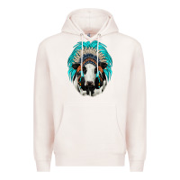 Pale Pink holstein indian headdress Premium Hoodie - JahusDesignShop
