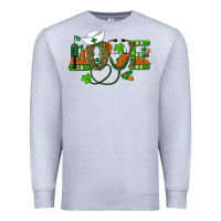 Heather Grey st patricks day love nurse Premium Sweatshirt - RanaPortraitStore