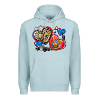 Blue Mist western leopard  police hearts Premium Hoodie - AdoDesignShop