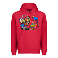 Cardinal western leopard  police hearts Premium Hoodie - AdoDesignShop