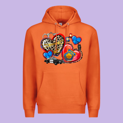 Western Leopard  Police Hearts Premium Hoodie Designed By Adodesignshop