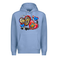 Colony Blue western leopard  police hearts Premium Hoodie - AdoDesignShop