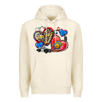 Tofu western leopard  police hearts Premium Hoodie - AdoDesignShop