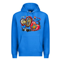 True Royal western leopard  police hearts Premium Hoodie - AdoDesignShop