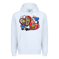 White western leopard  police hearts Premium Hoodie - AdoDesignShop