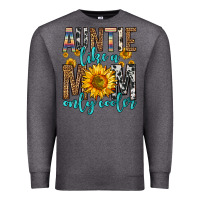 Charcoal Heather auntie like a mom only cooler Premium Sweatshirt - Zillion Design Studio