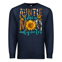 Navy auntie like a mom only cooler Premium Sweatshirt - Zillion Design Studio