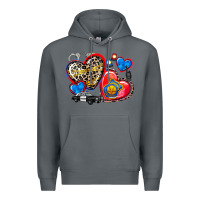 Rock western leopard  police hearts Premium Hoodie - AdoDesignShop