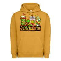 Juneteenth Afro Coffee Cups Urban Hoodie | Teevron