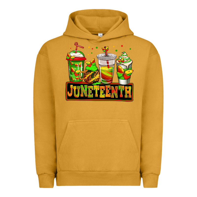 Juneteenth Afro Coffee Cups Urban Hoodie by Jasminsmagicworld | Teevron