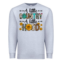 Heather Grey a little country a little hood Premium Sweatshirt - Zillion Design Studio