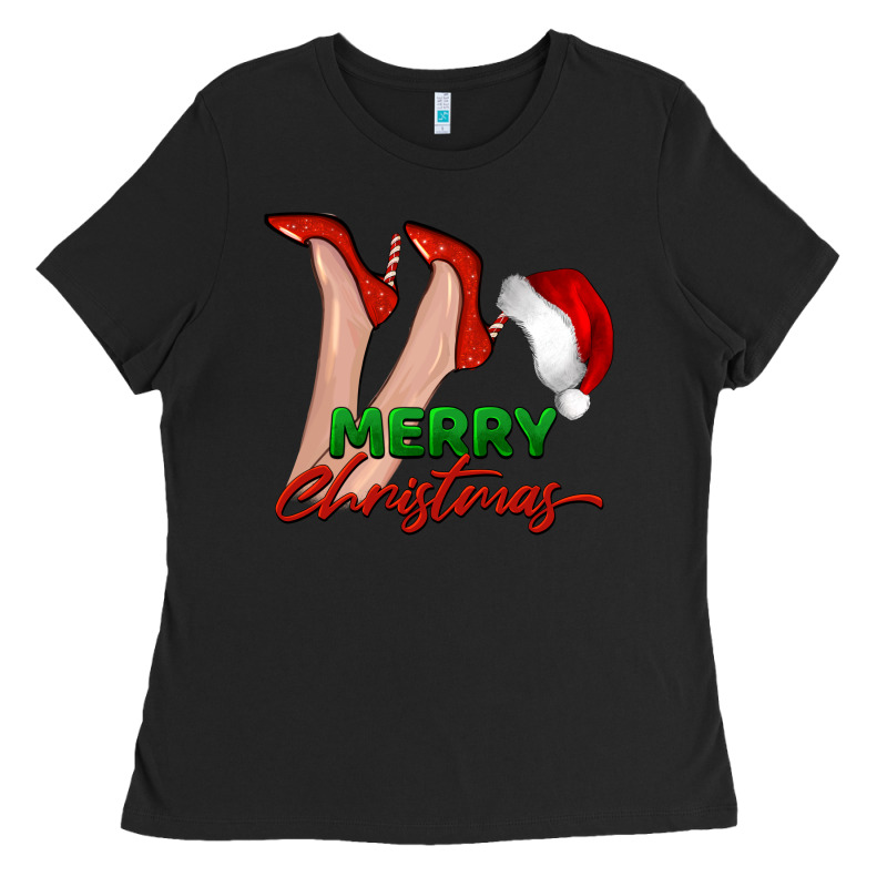 Merry Christmas Heels Ladies Tee by BarkalooDesign | Teevron