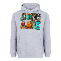 Heather Grey camp life Heavyweight Hoodie - RanaPortraitStore
